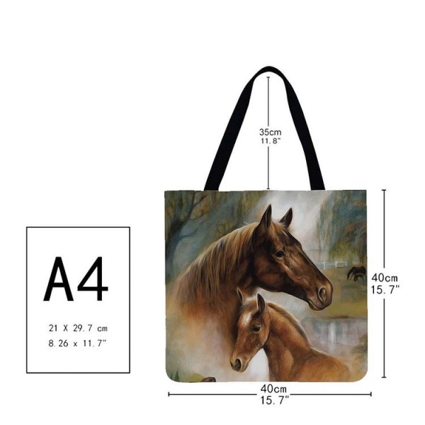 Linen Tote Bag -  horse