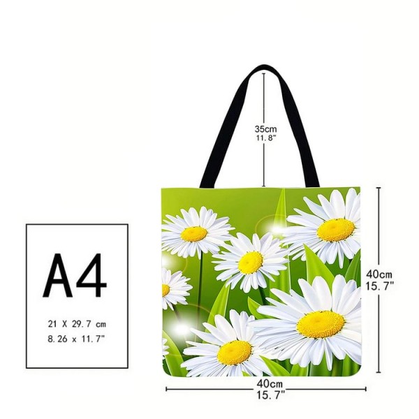 Linen Tote Bag -  Flower