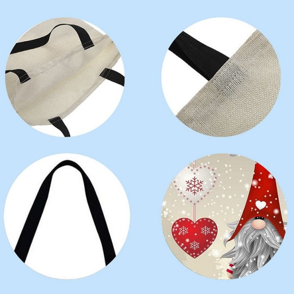 Linen Tote Bag - Christmas Snowman