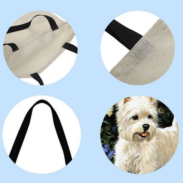 Linen Tote Bag -  Westie Dog