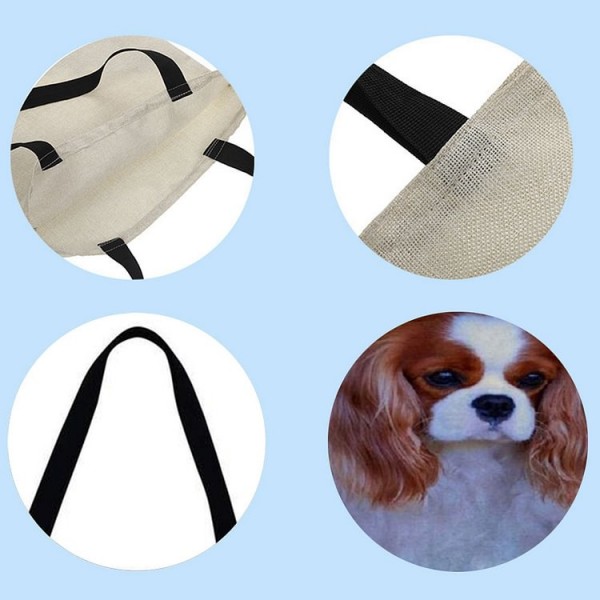 Linen Tote Bag -  Charles Spaniel Dog