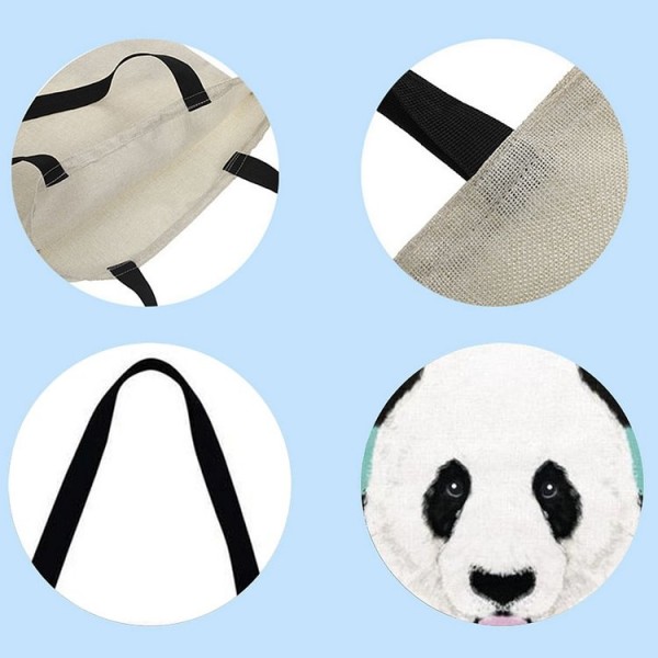 Linen Tote Bag - Lovely Panda