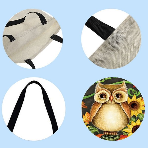 Linen Tote Bag - Owl