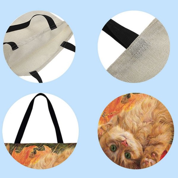 Linen Tote Bag - Lovely Cat
