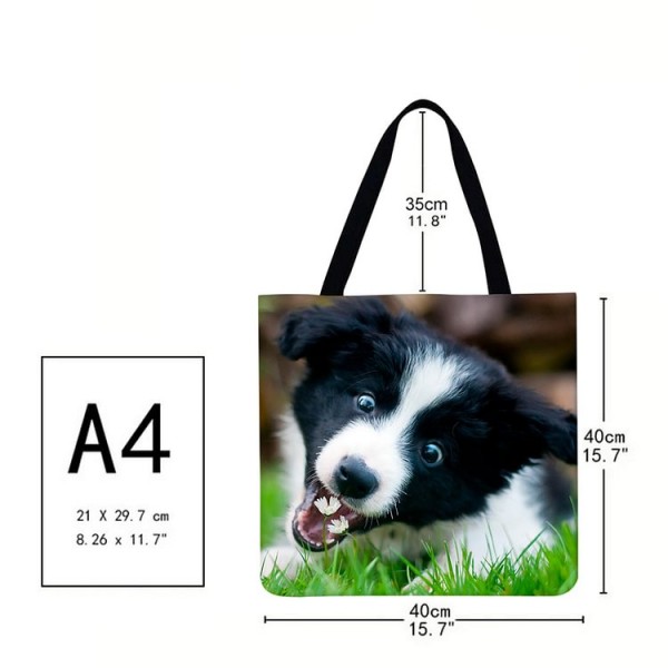 Linen Tote Bag - Dog