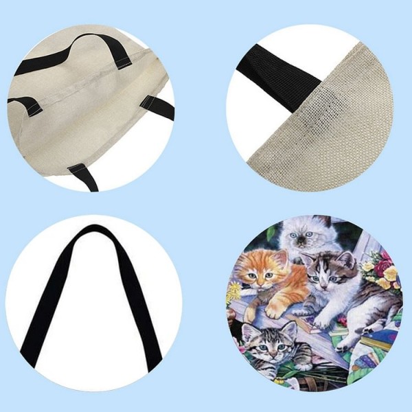 Linen Tote Bag - Oil Painting Cat