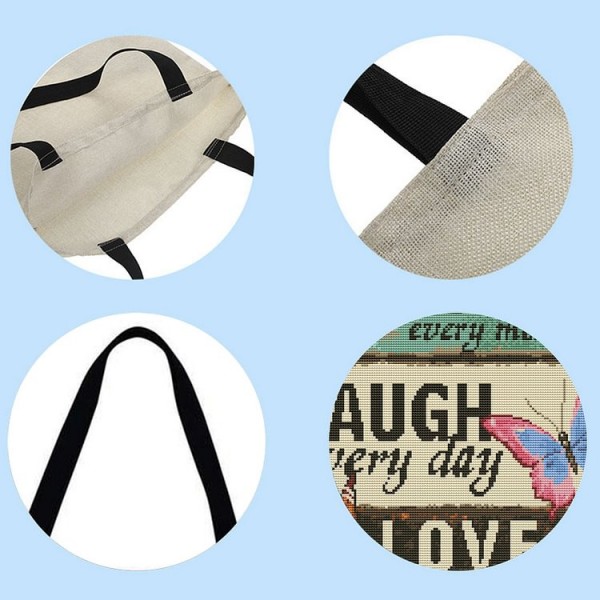 Linen Tote Bag - Butterfly Letter