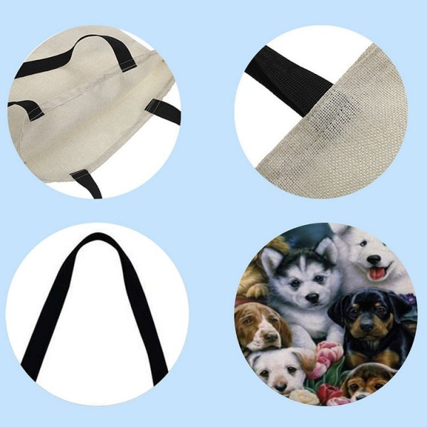 Linen Tote Bag - Dog