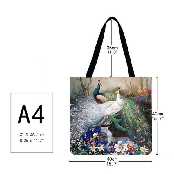 Linen Tote Bag - Peacock