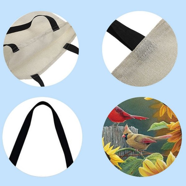 Linen Tote Bag - Sunflower Bird