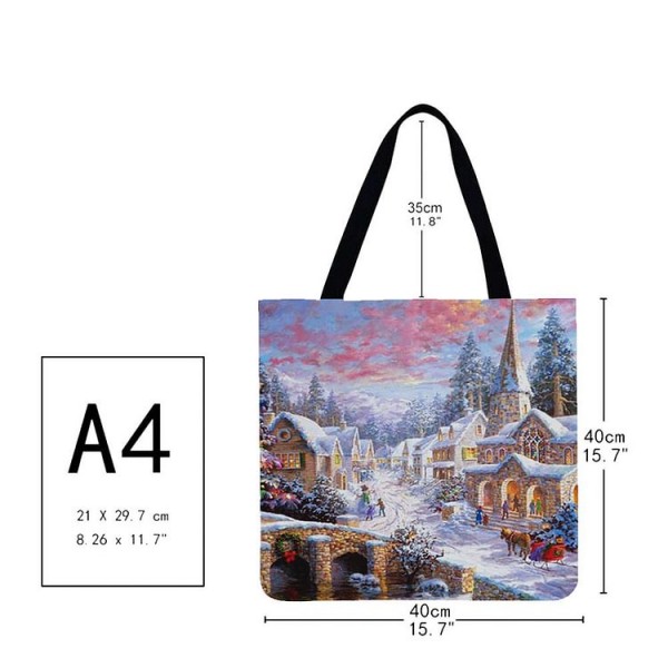 Linen Tote Bag -  Christmas
