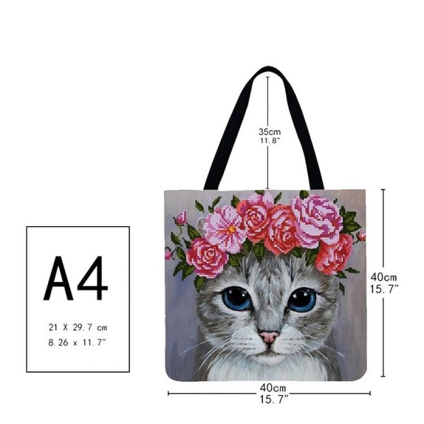 Linen Tote Bag -  cat