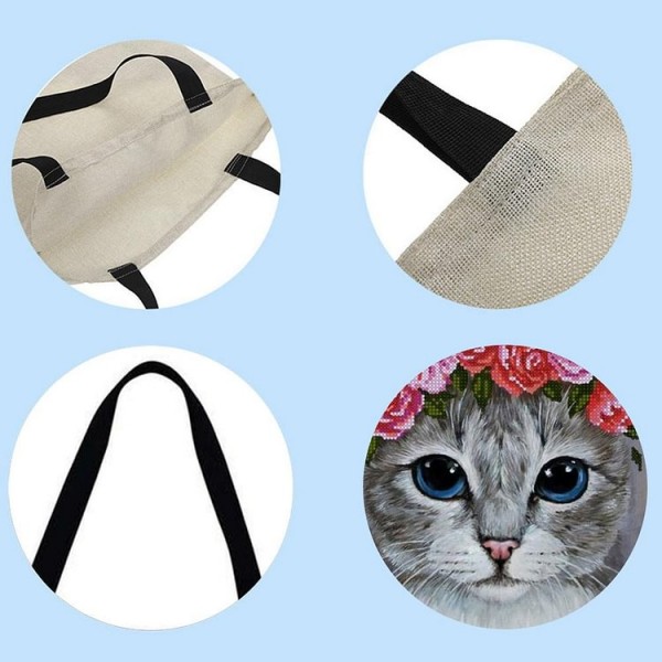 Linen Tote Bag -  cat