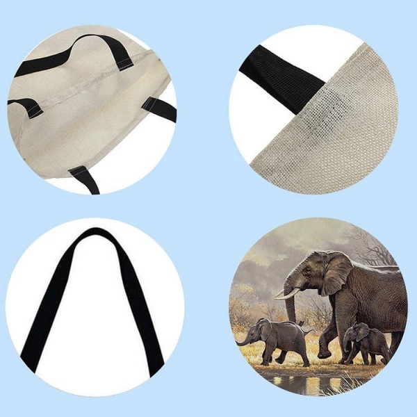 Linen Tote Bag -  Elephant