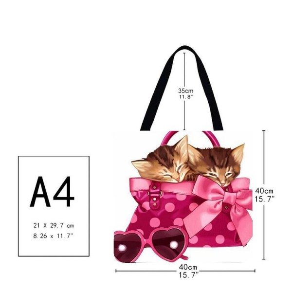 Linen Tote Bag -  cat