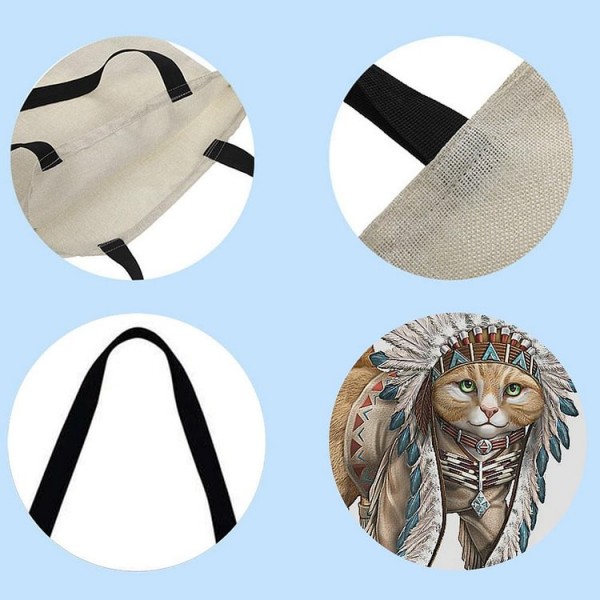 Linen Tote Bag -  cat
