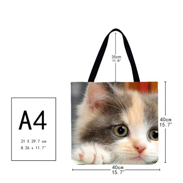 Linen Tote Bag -  cat