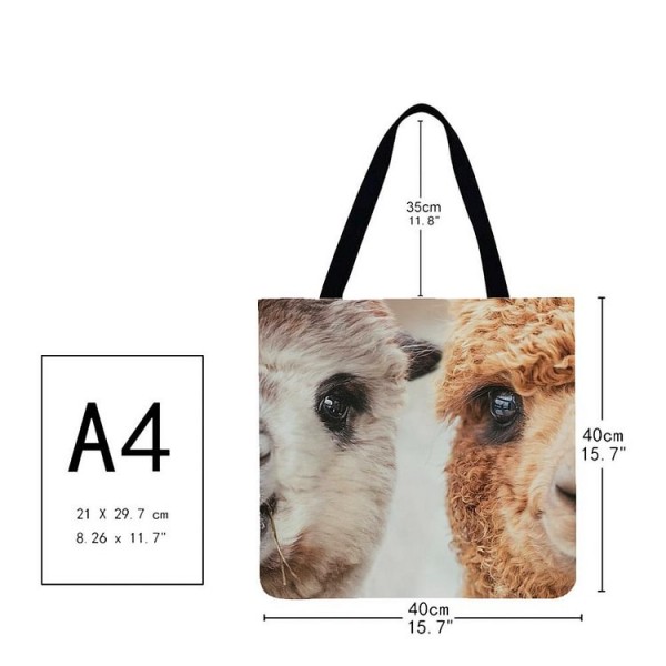 Linen Tote Bag -  Alpaca