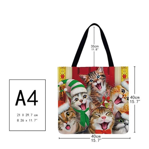 Linen Tote Bag -  cat