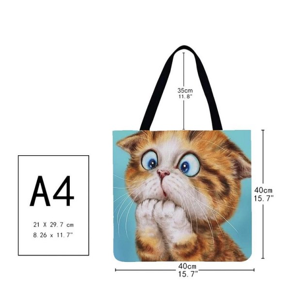 Linen Tote Bag -  cat