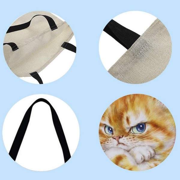Linen Tote Bag -  cat