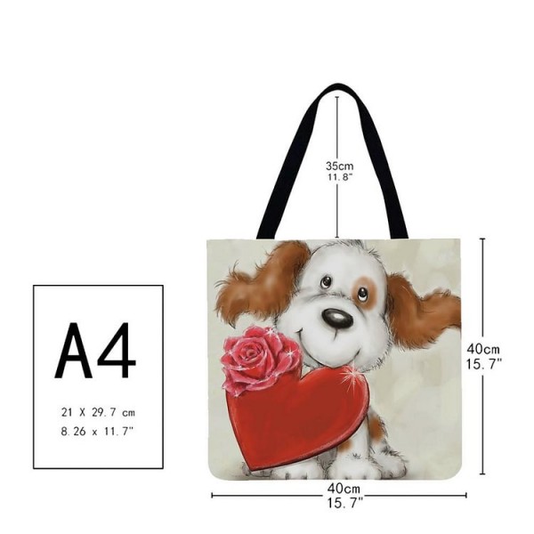 Linen Tote Bag -  dog