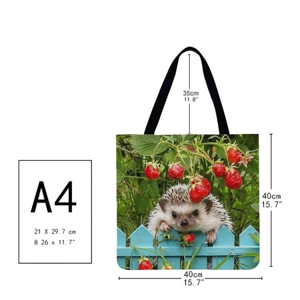 Linen Tote Bag -  hedgehog