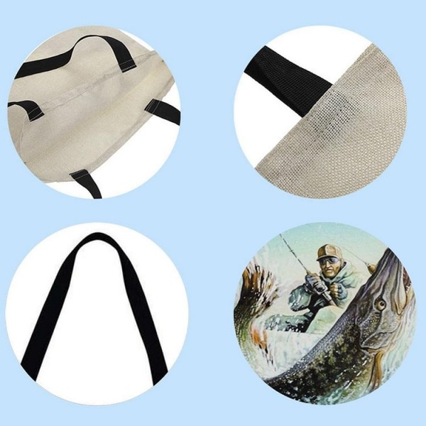 Linen Tote Bag -  fishing