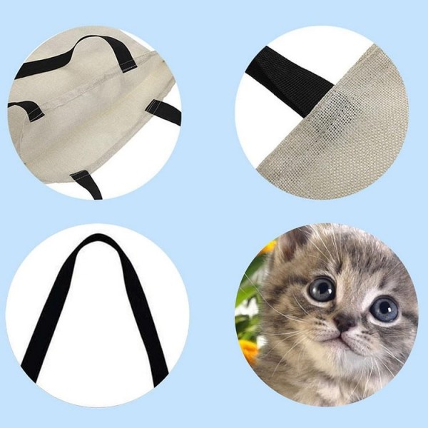 Linen Tote Bag -  cat