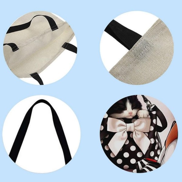 Linen Tote Bag -  cat