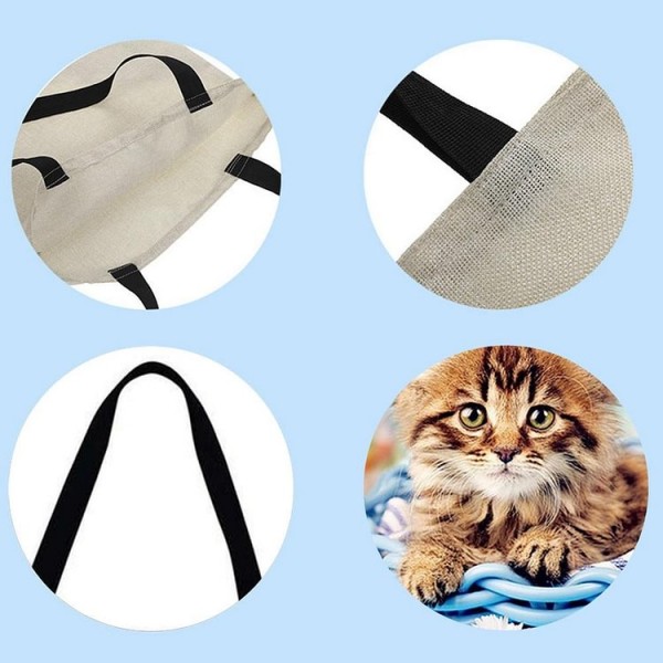 Linen Tote Bag -  cat