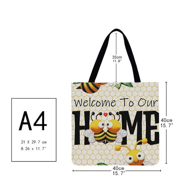 Linen Tote Bag -  Family