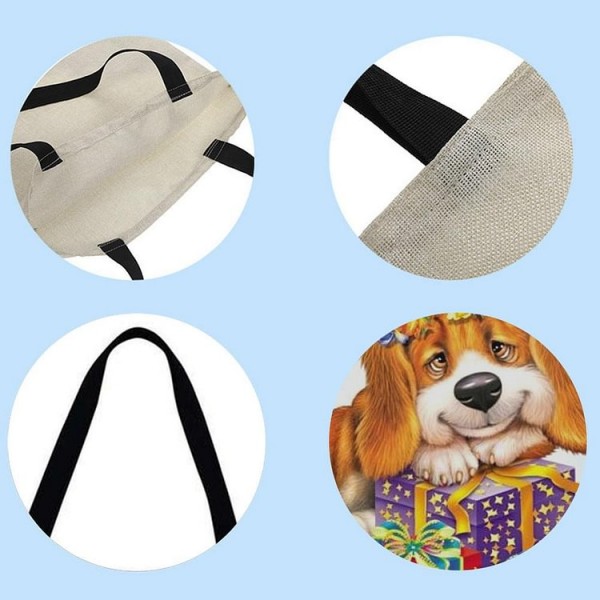 Linen Tote Bag -  dog