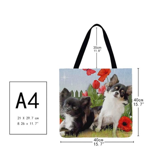 Linen Tote Bag -  dog