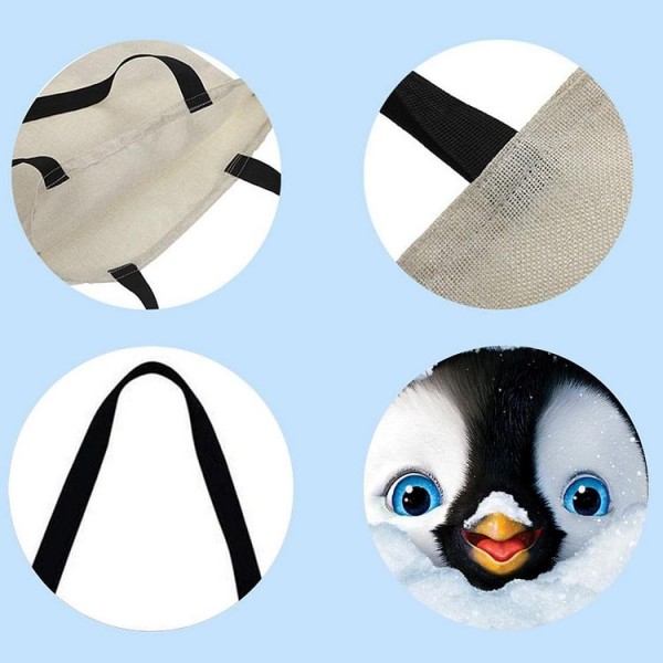 Linen Tote Bag -  penguin