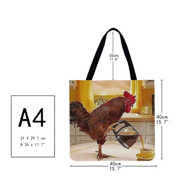 Linen Tote Bag -  chicken