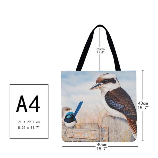 Linen Tote Bag -  Australian Kookaburra