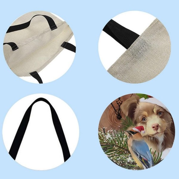 Linen Tote Bag -  dog