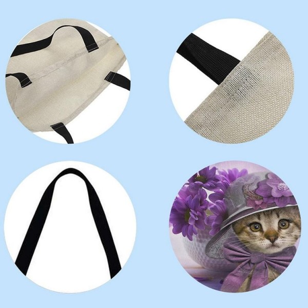 Linen Tote Bag -  cat