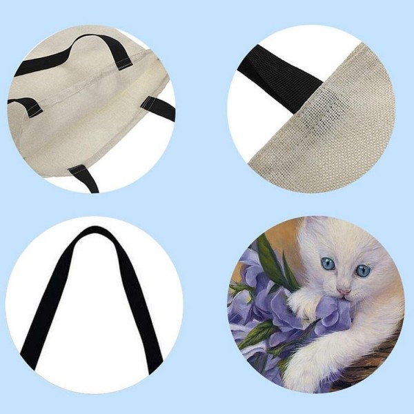 Linen Tote Bag -  cat