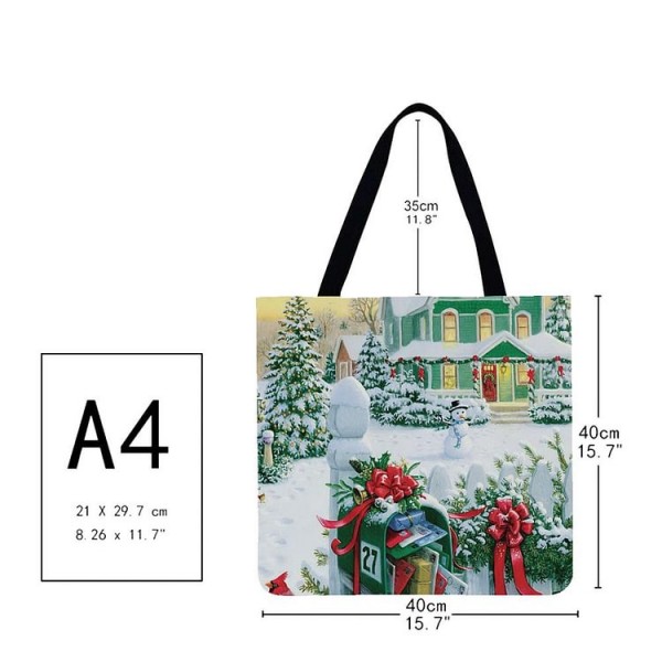Linen Tote Bag -  Christmas