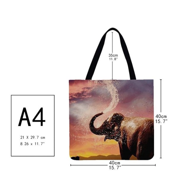 Linen Tote Bag -  Elephant