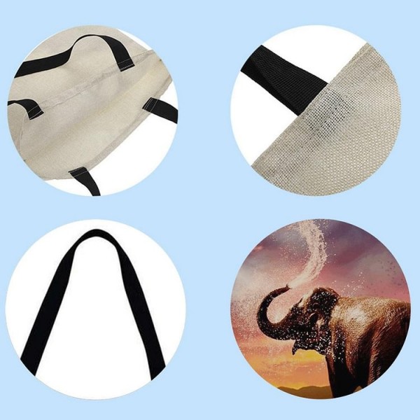 Linen Tote Bag -  Elephant
