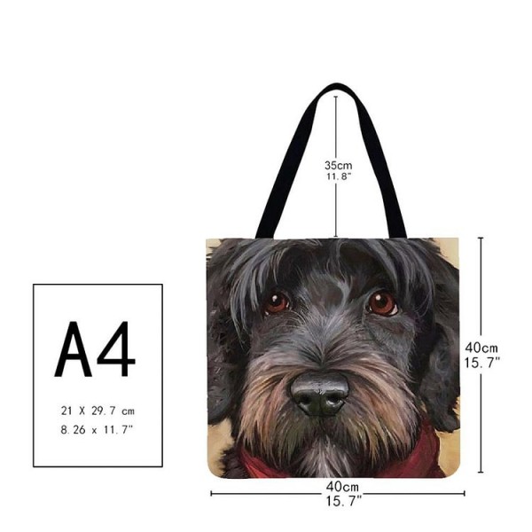 Linen Tote Bag -  dog