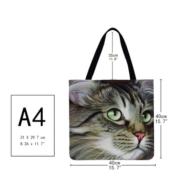 Linen Tote Bag -  cat