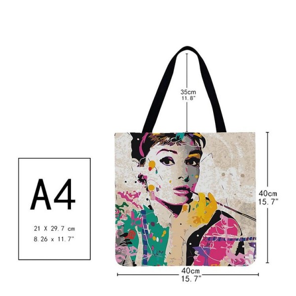 Linen Tote Bag -  Audrey Hepburn