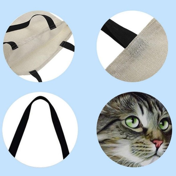 Linen Tote Bag -  cat