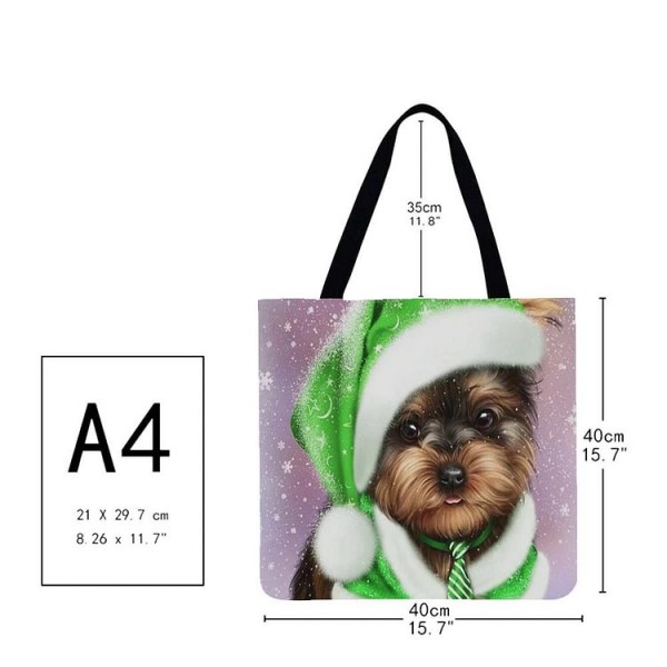 Linen Tote Bag -  Christmas