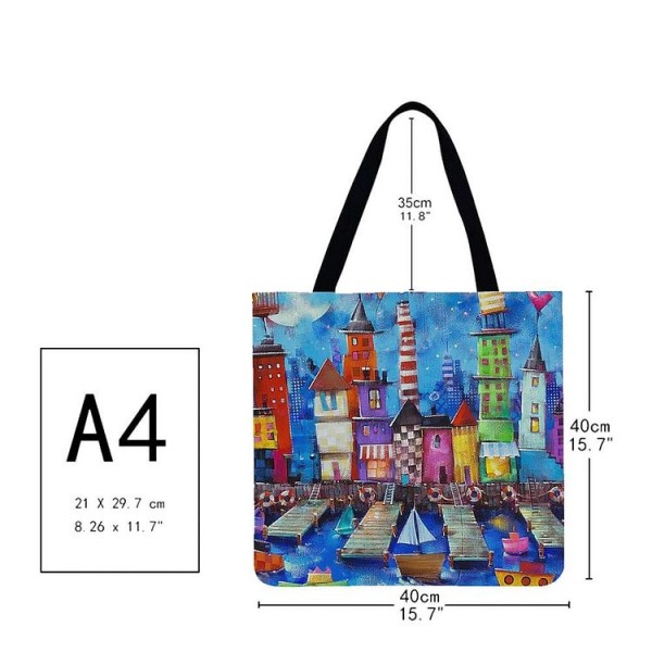 Linen Tote Bag -  Cityscape