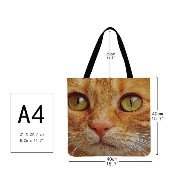 Linen Tote Bag -  cat